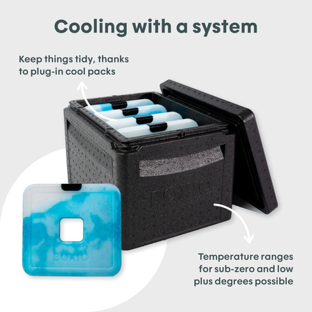 BOXIO COOL PLUS - passive Eurobox cool box with 3 COOL PACKs and ICEBAG