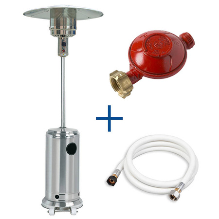 Carbon Garden Sun - Gas heating umbrella 5-13kW Silver