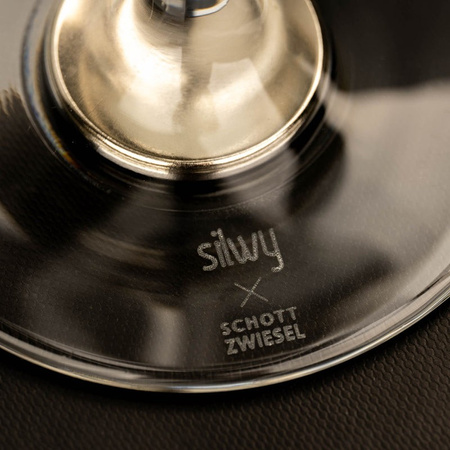 silwy magnetyczne kieliszki do wina ze szkła kryształowego - 2 szt. z metalowymi podkładkami Nano-Gel, do kampera i na łódź