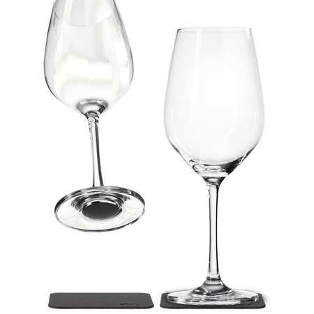 silwy magnetic crystal wine glasses - set of 2 with metal Nano-Gel pads, for motorhomes and boats