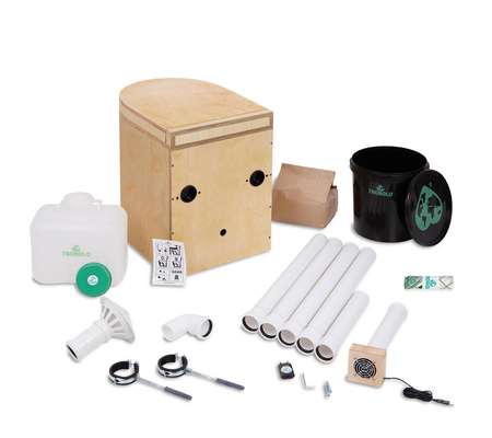 TROBOLO LunaBlœm - pre-oiled wooden composting toilet with rounded front