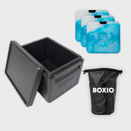 BOXIO COOL - pasywna lodówka turystyczna z EPP w formacie Eurobox 40 x 30 x 28 cm
