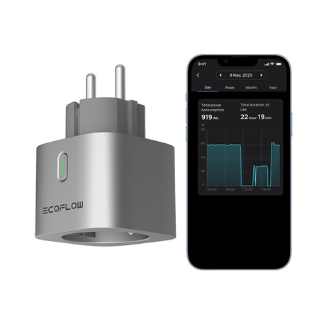 EcoFlow Smart Plug - Wi-Fi and Bluetooth smart socket, 10 A / 2500 W, energy monitoring, Matter, for PowerStream