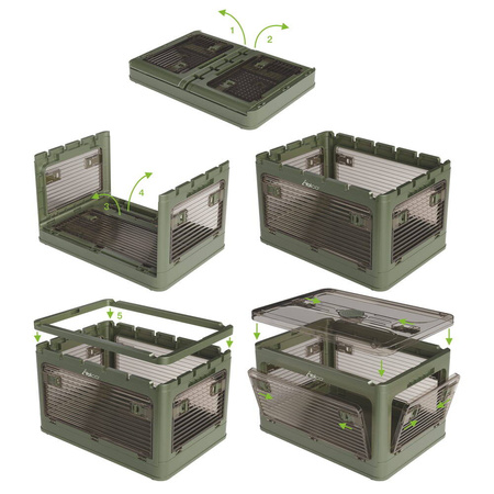 Yolco składane pudełko na kółkach FB40 40 l, zielone