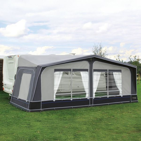 CAMPTECH Jade 10 caravan travel awning - circumference 875-900 cm, Camptex All Season, 2 windows, poles sold separately
