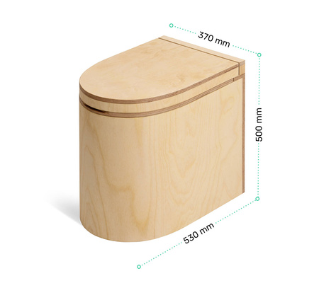 TROBOLO LunaBlœm - pre-oiled wooden composting toilet with rounded front