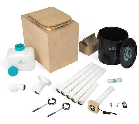 TROBOLO TeraBlœm Plus - wooden composting toilet kit with extra-large 22 l capacity