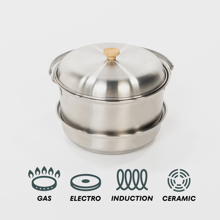 BOXIO COOK PLUS - kuchenka gazowa w Euroboxie z zestawem garnków BOXIO COOKWARE