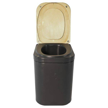 Trelino Origin L composting separation toilet anthracite with wooden lid, 10 l / 10 l, no water or chemicals