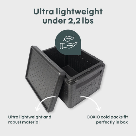 BOXIO COOL PLUS - pasywna lodówka Eurobox z 3 wkładami COOL PACK i workiem ICEBAG