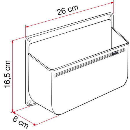 Fiamma Storage Container L – wielofunkcyjny pojemnik / półka na ścianę, biały