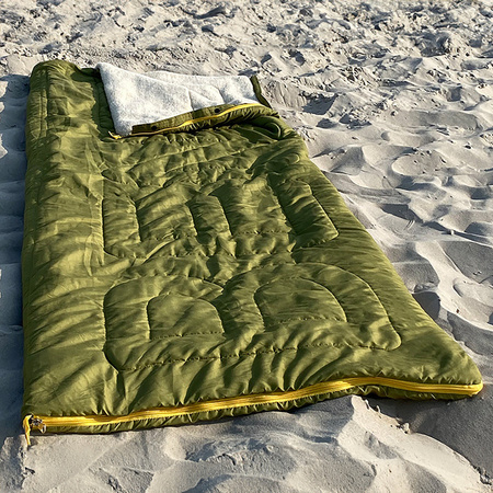 Śpiwór koc vanlife Bent Bentcho wzór Mech skandynawski