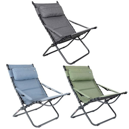 Krzesło rozkładane fotel Crespo AP/262 Tex-Comfort, Jasnoszare