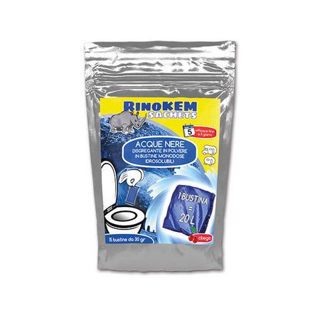 RinoKEM soluble sachets for chemical toilets and cassettes, bubblegum aroma, 15 pcs