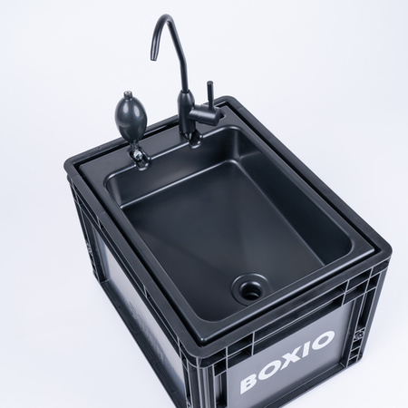BOXIO WASH PLUS - mobile Eurobox sink with shower, mirror and cleaning beads