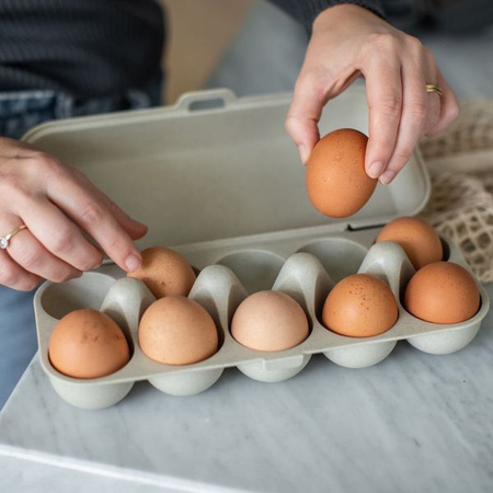 Pojemnik na jajka Koziol EGGS TO GO – piaskowy, na 10 jajek